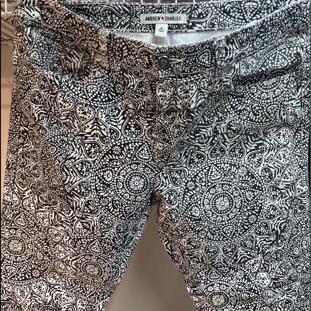 Andrew Charles Skinny Crop Ankle Paisley Design